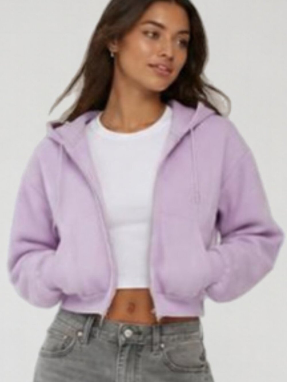 New Lavender Short Hoodie L-M